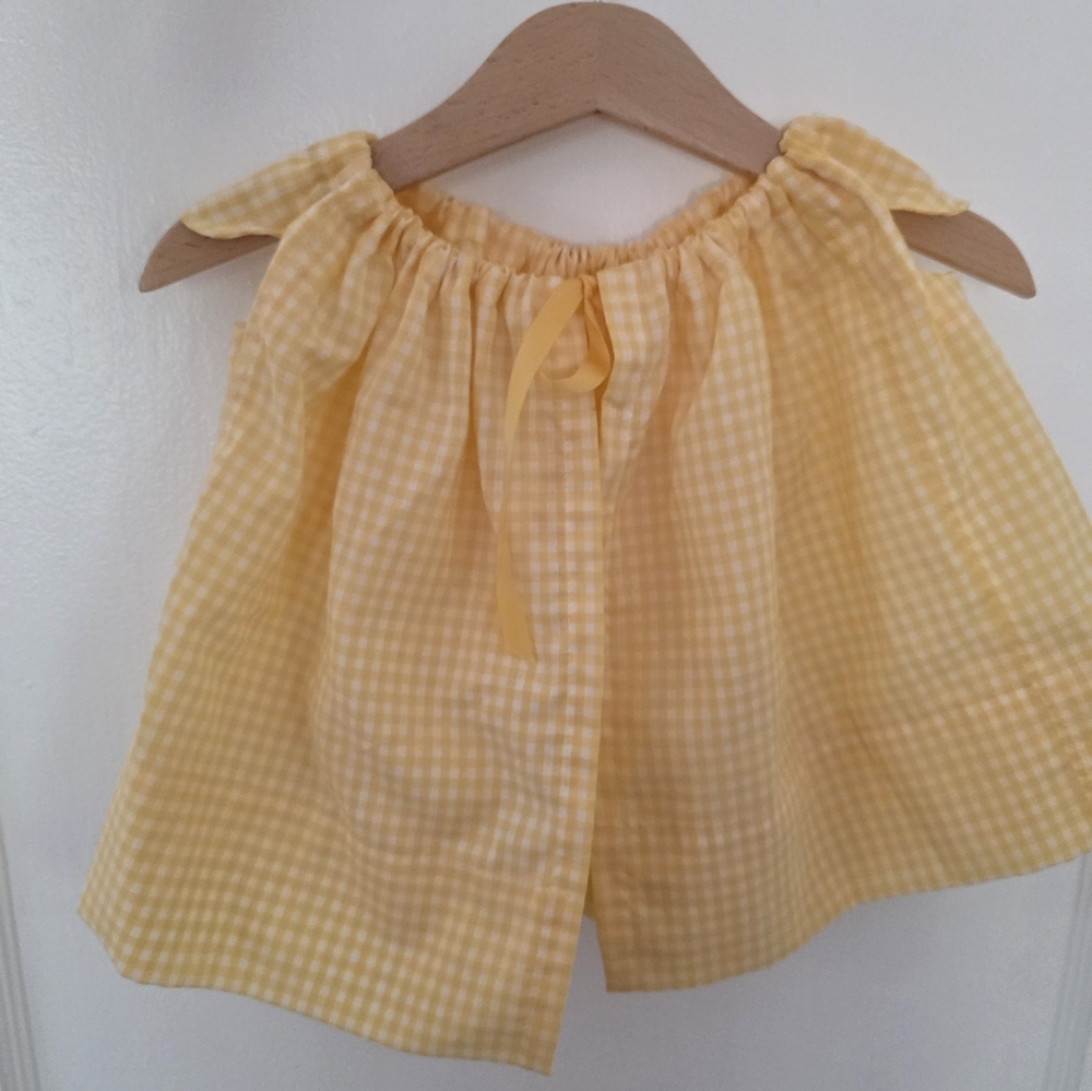 Yellow Gingham Skirt with Bow
